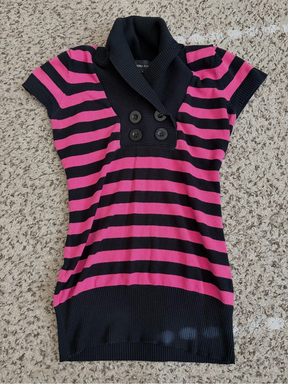 Y2k Striped Button Sweater